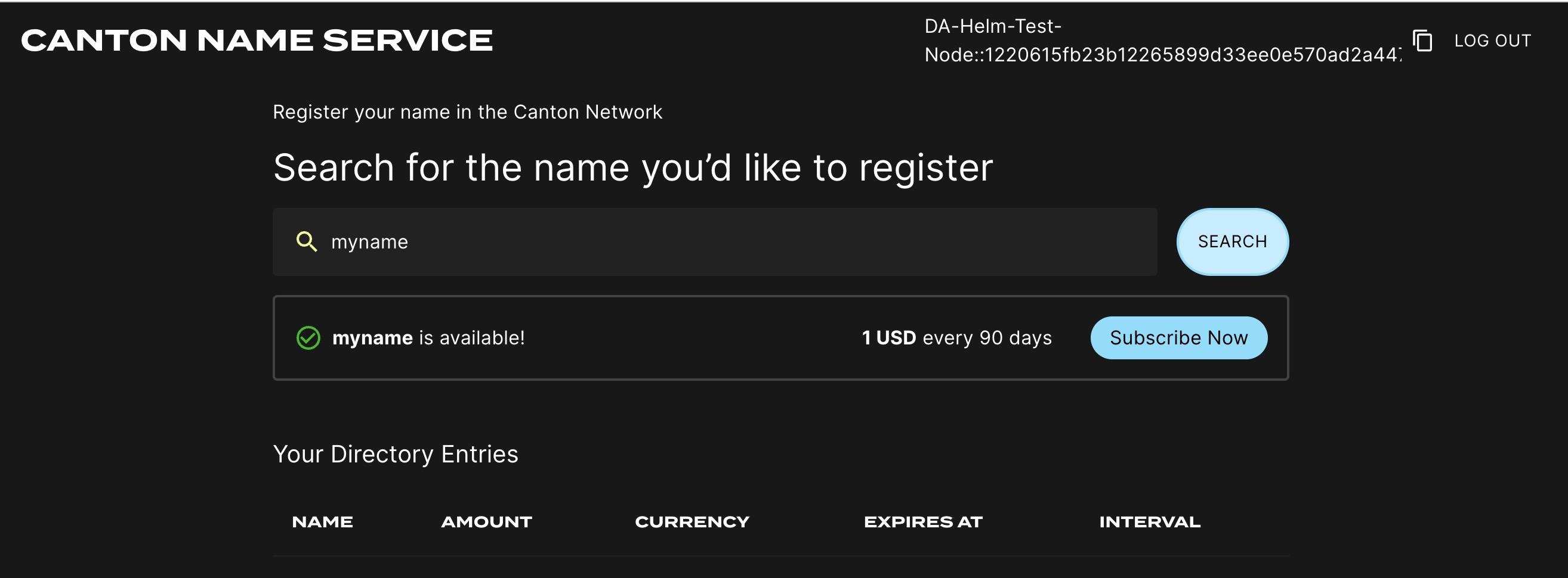 After logged in into the CNS UI